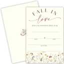 Fall in Love Bridal Shower Invitations With Envelopes And RSVP Cards - Blank Autumn Wildflower Design With Hand Writable Fields - Wedding Invitations Set of 20(4 x 6 Inch)(004)