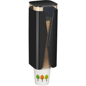 Cup Dispenser, Wall Mounted Mouthwash Cup Dispenser Fit 3oz-5oz Disposable Cups, Pull Type Water Cooler Cup Holder for Bathroom Office Gym School -Black