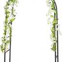 RUBFAC 94" Garden Arch Trellis for Climbing Plants Outdoor, Metal Arch Frame Garden Arbors and Arches, Outdoor Archway for Flower Vines Wedding Bridal Party Decoration, Black