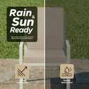 Outdoor Chair Cushions, Water-Resistant & Fade-Resistant, Patio Furniture Lawn Dining Chair Seat Replacement with Mid Back, Ties Zipper, Removable Cover, 18 x 16.5 Inch, Set of 4, Natural