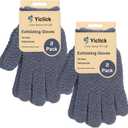 Yiclick Heavy Exfoliating Gloves 4Pcs, Exfoliating Mitts, Body Scrubber for Bath Shower Exfoliation, Body Scrub Exfoliator for Dead Skin Remover, Exfoliate Sponge Loofah Washcloth Men Women (Grey)