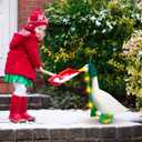 Outus Christmas Tree Goose Outfit 23 Inch Porch Goose Lighted Christmas Costume Holiday Geese Clothes for Plastic Geese Xmas Outdoor Garden Yard Patio Statue Decor (Classic)