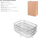 7.64 Square Air Fryer Rack & Basket Set - 3-Tier Stackable Dehydrator Rack, Universal Air Fryer Accessories for Square Air Fryers (Inner Size >7.64inch), Non-Slip & Easy to Clean