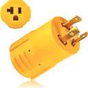 NEMA L5-30P to 5-15/20R RV Generator Adapter, 3-Prong Locking Generator Shore Power Adapter: NEMA L5-30P to Household Regular 5-15R/5-20R Inlet Connector - 30A to 110V/120V for RVs & Marine