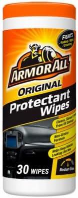 Original Protectant Wipes by Armor All, Car Interior Cleaner Wipes with UV Protection to Fight Cracking & Fading, 30 Count