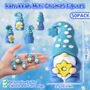 50 Pcs Hanukkah Mini Gnomes Figures Tiny Gnomes Figurines for Hanukkah Decorations Gifts Hexagram Elf Little Statue to Hide and Seek Chanukah Menorah Star Jewish Gifts Tiered Tray Decor