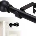 GXOACKJ Curtain Rods for windows 32-48 inch, 5/8 inch Decorative Curtain Rod Set, Matte Black Splicing Heavy Duty Metal Curtain Rod with Brackets