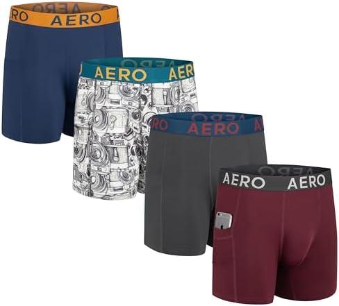 Aeropostale Mens Performance Compression Boxer Briefs Underwear Athletic Shorts, Baselayer Running Workout Fitness Shorts