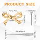 6pcs Bow Shape Cabinets Knobs, Gold Bow Furniture Door Pulls with Screwdriver Brass Vintage Drawer Knobs Decorative Dresser Handle for Home Kitchen Cupboard Wardrobe Hardware