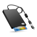 Floppy Disk Reader, 3.5 inch 1.44mb External USB Type A/C Floppy Disk Drive for PC, Laptop and Desktop Compatible with Windows 11/10/8/7/2000/XP, Not Compatible With Mac and Chrome, Black
