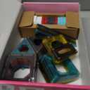 Magnetic Tiles for Kids 4-8, 3 5 Year Old Girl Gifts - Princess Castle Pretend Play Toys with DIY Painting Set and Stickers, STEM Learning Magnet Building Blocks Birthday for Girls Boy