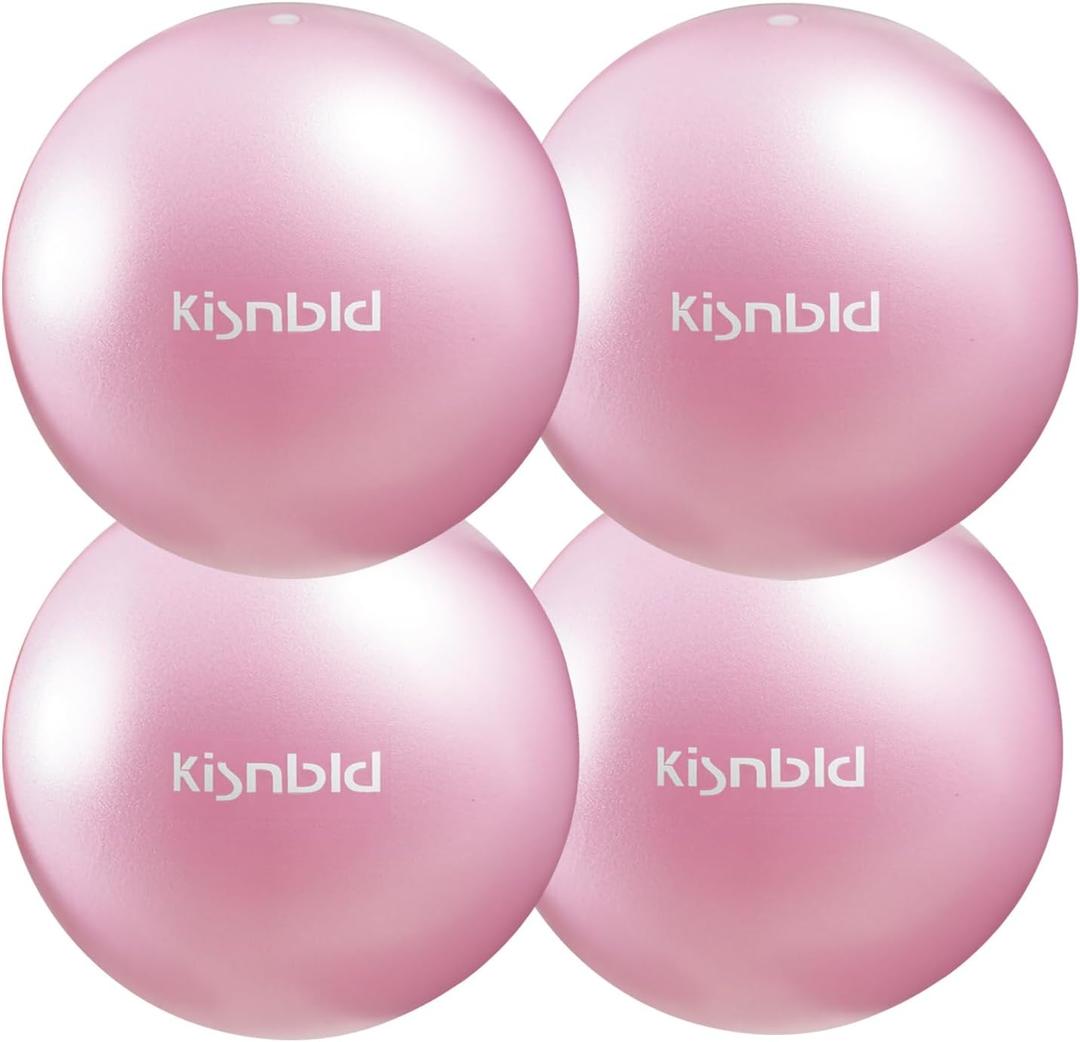 kisnbld Small Exercise Ball, 9 Inch Mini Pilates Ball, Anti Burst and Slip Resistant Mini Yoga Ball for Stability, Fitness, Physical Therapy, Stretching & Core Strength Workout at Home Gym & Office (4 Misty Rose)