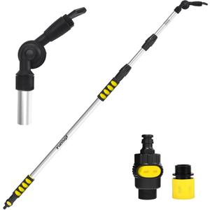 Gutter Cleaning Tools from The Ground, 12ft (20ft Reach) Rain Gutter Cleaner Tool, Telescoping Gutter Cleaning Wand, Gutter Cleaning Hose Attachment & Connection Adapter