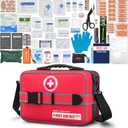 401 Piece First Aid Kit with Chest Seals -Labeled, Expandable & Mountable, Emergency Medical Kit for Home, Car, Camping & Outdoor, Waterproof Trauma Kits with Labeled Compartments