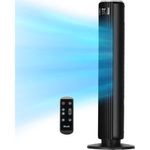 LEVOIT Classic 36 inch Tower Fan for Bedroom, 25ft/s Airflow Standing Fan that Blows Cold Air for Home, 90 Oscillation, Quiet 28dB, Remote, 12H Timer, 5 Speeds, 4 Modes with Smart Sensor, Black