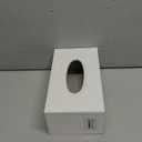 KINGFOM Rectangular PU Leather Tissue Box Cover - Facial Tissue Paper Napkin Holder for Bathroom, Home, Office, Car Automotive Decoration with Magnetic Bottom(White)