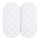 Yoofoss Waterproof Bassinet Mattress Pad Cover 2 Pack Fit for Hourglass/Oval Bassinet Mattress, Baby Bassinet Mattress Protector for Boys and Girls 32X16in White