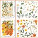 Nuanchu 200 Pcs Pressed Flowers Bulk Dried Flower for Craft Resin Mold Bookmark Scrapbooking Nail Cake White Orange Natural Pressed Dried Floral with Tweezer DIY Gift(Mixed Color,Artistic Style)