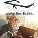 Reading Magnifier Glasses with Adjustable Magnification Non-Prescription Reading Aid for Books, Screens & Daily Tasks Lightweight, Unisex (1pcs)