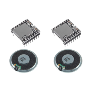 2PCS YX5200 DFPlayer Mini MP3 Player Audio Module + 2PCS 2W 8Ohm Round Micro Speaker MP3 Voice Decode Board Supporting TF Card U-Disk IO/Serial Port/AD for Arduino