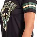 Ultra Game Women's NBA Official Super Soft Mesh Jersey T-Shirt (Black, L)