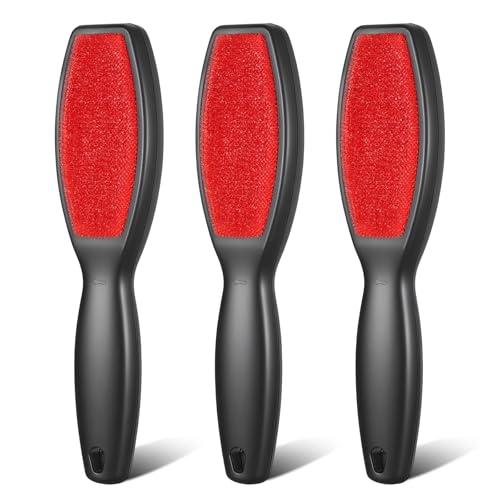 3 Pack Lint Brushes for Clothes, Double-Sided Lint Remover Brush, Reusable Pet Hair Remover, Sheet and Carpet Cleaning Brush for Clothes Sheet Carpet Furniture Fabric