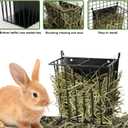 LUAVIARU Upgrades Rabbit Hay Feeder - Guinea Pig Hay Feeder - Metal Frame Hay Rack with Adjustable Hook - Less Wasted - for Guinea Pigs - Chinchilla Bunny Cage Accessories - Bunny Feeder