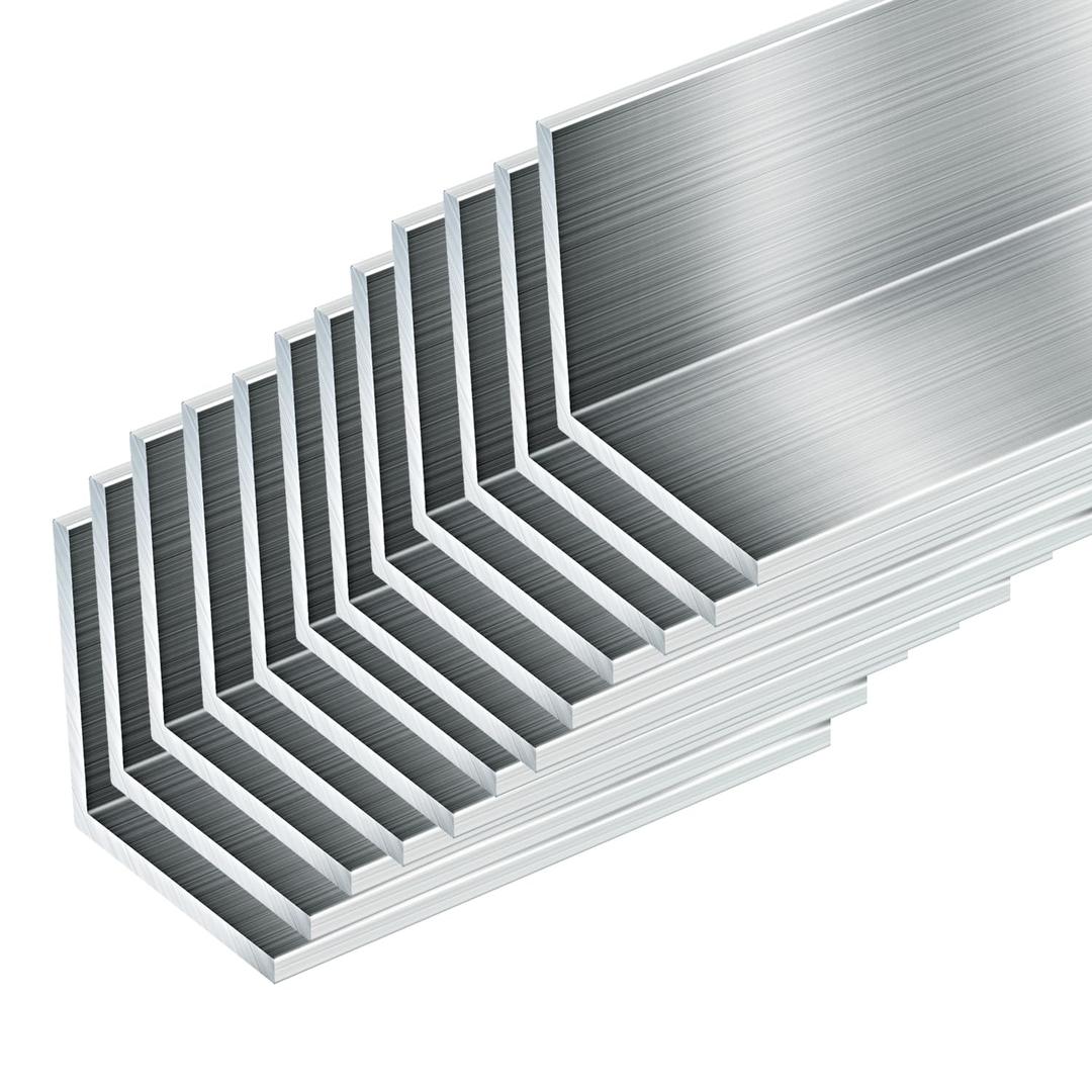 12PCS 15.55"(395mm) Length Aluminum Angle,1"x1"x1/16 Aluminum Angle,1/16" Thick 6061 T6511 Mill Stock