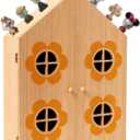 BrightRow Wooden House with Doors Compatible with Tonies Farmhouse House Wall Shelf Compatible with Tonies and Figures Storage for Room Decoration