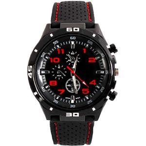 Men's GT Racer Sport Watch Military Pilot Aviator Army Style Black Silicone Mens Watch