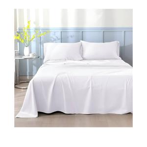 King Sheet Set 98 x 82 100%Coton,  Thread Count - 4 Piece RV Camper Bedding - Deep Pocket RV Sheets Fits Upto, Mattress - Soft & Breathable Camping Sheets - White