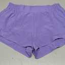 MCEDAR Women's Running Shorts Low Waisted 2.5"Lightweight Active Workout Quick Dry Gym Athletic Sports Shorts Zip Pocket Dark Lavender,10/L (Purple, L)