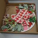 Bibelot 16 inch Valentine's Day Welcome Sign for Front Door Front Porch Decor, Romantic Wooden Board Welcome Signs with Flowers Leaves Bow for Indoor Outdoor Wedding Anniversary Party Decorations