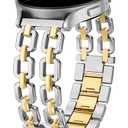 Wearlizer Metal Band Compatible with Samsung Galaxy Watch 7 6 5 4 FE Active 2 40mm 44mm/Watch 6 4 Classic 43mm 47mm 42mm 46mm/Watch 5 Pro 45mm Bands, 20mm Dressy Stainless Steel Chain Strap Women
