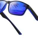 2 x Polarized Sunglasses for Men Women, Lightweight Square Mens Sunglasses UV Protection for Driving Fishing Golf
