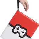 Trading Card Binder 9 Pocket Pages Top Loading 900 Card Storage 3 Ring Design With Zipper Boy's Gift (Red, 900 cards)