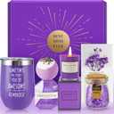 Gifts for Mom, Purple Lavender Gift Basket for Mom, Luxury Relaxing Spa Self Care Box, Mothers Day, Christmas, Birthday