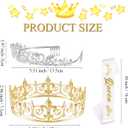 2 Sets Prom King and Queen Crowns Birthday Wedding Halloween Costume Accessories