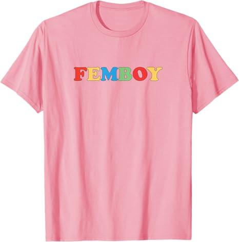 Femboy Rainbow Aesthetic Sissy T-Shirt, Size: L