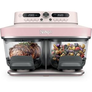 Ninja Crispi DualZone Glass Countertop Air Fryer, Rose Quartz, DD101PK1, 4 QT