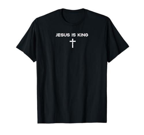 Christian Jesus is King Cross Faith Religious Men Women Kids T-Shirt XL