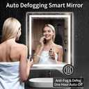 30"x36" LED Bathroom Mirror with Lights, Dimmable, Anti-Fog, Lighted Bathroom Vanity Mirror for Wall, Backlit + Front Lit, Memory Function, Shatter-Proof, Tempered Glass