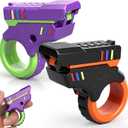 Valentines Day Gifts for Him 3D Fidget Slider Toy Adults Teen, 5 in1 Fun Fingertip Fidget Ring Hand Roller, Fidgets Spinner Pistol Toy for Focus Stress Relief, Gift for Teen Men, 2 PCS/Plastic