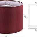 GOSO 13" Burgundy Red Lamp Shade for Table Lamps Floor Lamps,13×13 ×10 inch (Spider) Mediun Drum Lamp Shades Replacement for Bedroom and Living Room,Modern Lampshades Art Decoration,Required Assembly