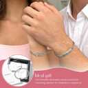 A Pair Of Valentine's Day Bracelets, Silver Flower Men's And Women's Couple's Bracelets, Suitable For Women New Year Jewelry Bracelet
