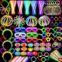 242PCS Glow Sticks, Glow in the Dark Party Favors Party Supplies for Adults Glow Sticks Bulk & Connectors Light Up Glasses Headbands Bracelets Necklace Earrings for football Birthday Wedding Patriotic