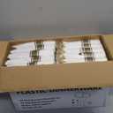 Liacere 350PCS Clear Gold Plastic Plates for 50 Guests Dinnerware Include 100 disposable Plates 150 Gold Silverware 50Napkins for Party & Wedding & New Year & Christmas