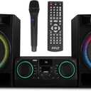 Pyle CD Stereo System with Bluetooth, MP3/DVD/CD Playback, Dual USB Recording CD Player with Speakers, Black Mini Stereo System with Subwoofer, FB Radio, 160W Digital Amplifier & Remote Control