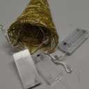 Baquler 3 Pcs LED Lighted Christmas Cone Trees Christmas Tree Ornament Gold Glittered Battery Operated Christmas Decoration Xmas Table Decor for Indoor Home Bedroom Tabletop Centerpiece Holiday Party