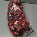 45Pcs 6cm/2.36inch Christmas Balls Glitter Ornaments Set, Shatterproof Plastic Xmas Tree Hanging Ornament, Christmas Decorations Balls for Holiday Festival Wedding House Bar Party, Red 